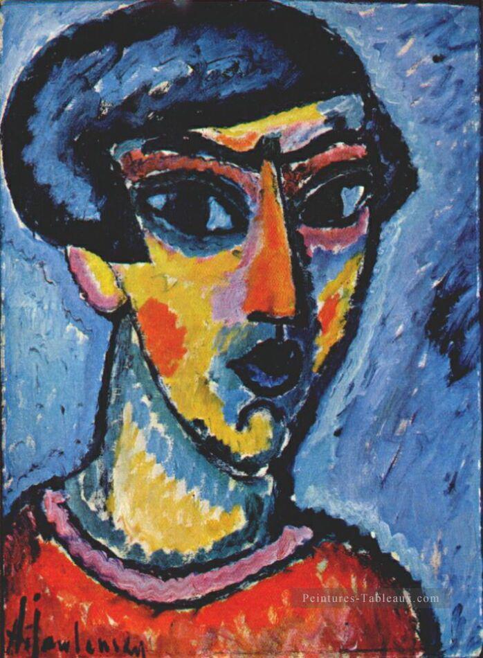 tête en bleu 1912 Alexej von Jawlensky Expressionism Peintures à l'huile